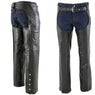 Xelement 7554 Men's Black Advanced Dual Comfort Leather Chaps