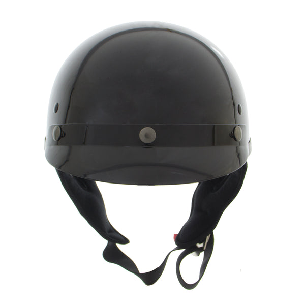 Outlaw Helmets T70 Glossy Black Motorcycle Half Helmet for Men & Women with Sun Visor DOT Approved - Adult Unisex Skull Cap for Bike Scooter ATV UTV Chopper Skateboard
