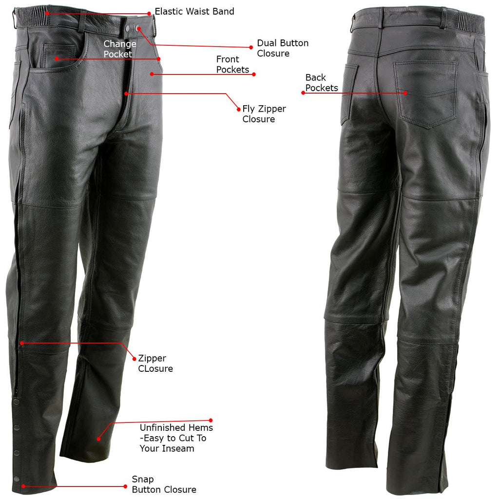 Black Pants - Patent Leather Pants - Zipper And Snapbutton Closure