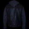 Xelement BXU1006 Men's 'Jax' Black Leather Motorcycle Hoodie Jacket with Convertible Vest