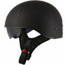 Outlaw Helmets T68V Matte Black Motorcycle Helmet with Drop Down Sun Visor for Men & Women DOT Approved - Adult Unisex Skull Cap for Bike Scooter ATV UTV Chopper Skateboard
