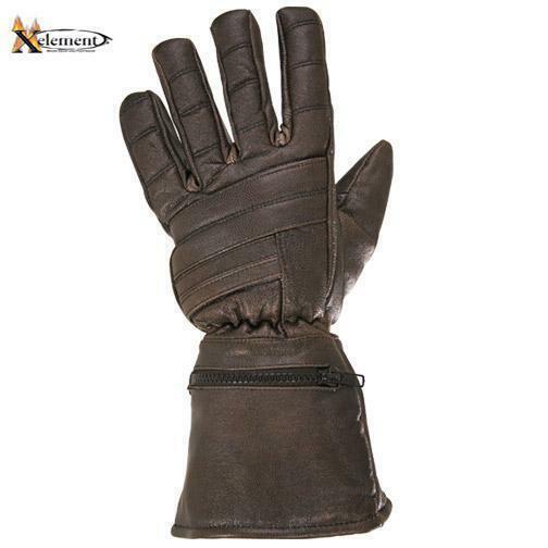 Xelement XG230 'Driving Retro' Men's Brown Leather Gauntlet Motorcycle Gloves