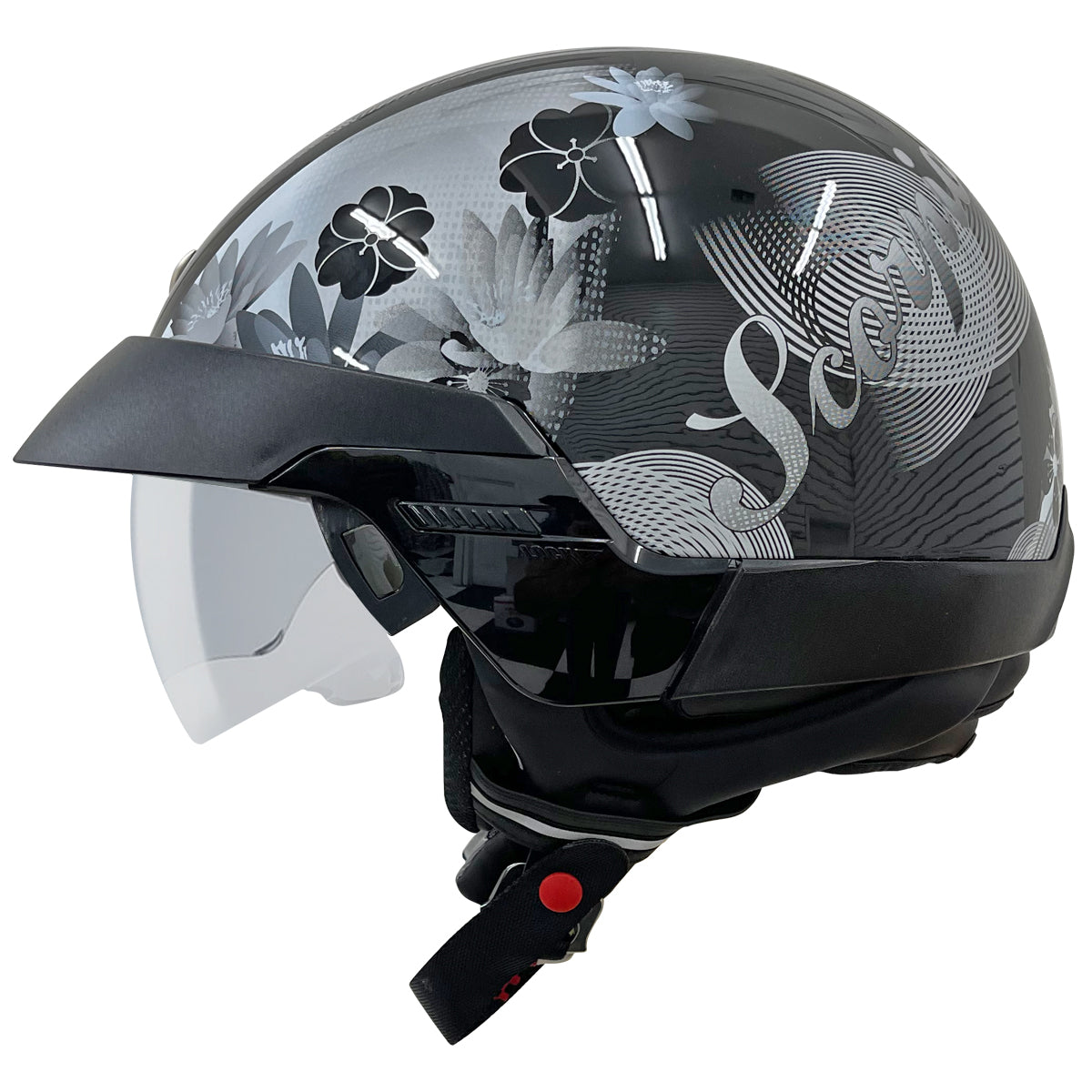 Half Face Helmet With Inner Smoke Sun Visor Half Face Helmet Zhejiang China  Lvs Brand - Buy Half Helmet Face Shield,Half Face Helmet For