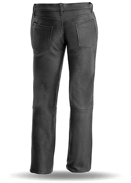 Xelement B7600 Motorcycle Leather Pants for Women - Ladies High Grade Black Pants