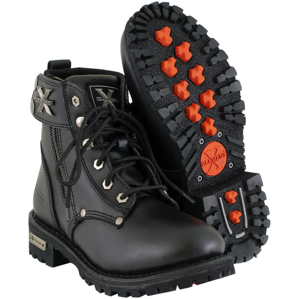 Xelement 2505 'Righteous' Women's Black Zipper Motorcycle Boots