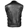 Xelement B95085 Black Leather Motorcycle Vest for Men - Advanced Triple Adjustable Sides Strap