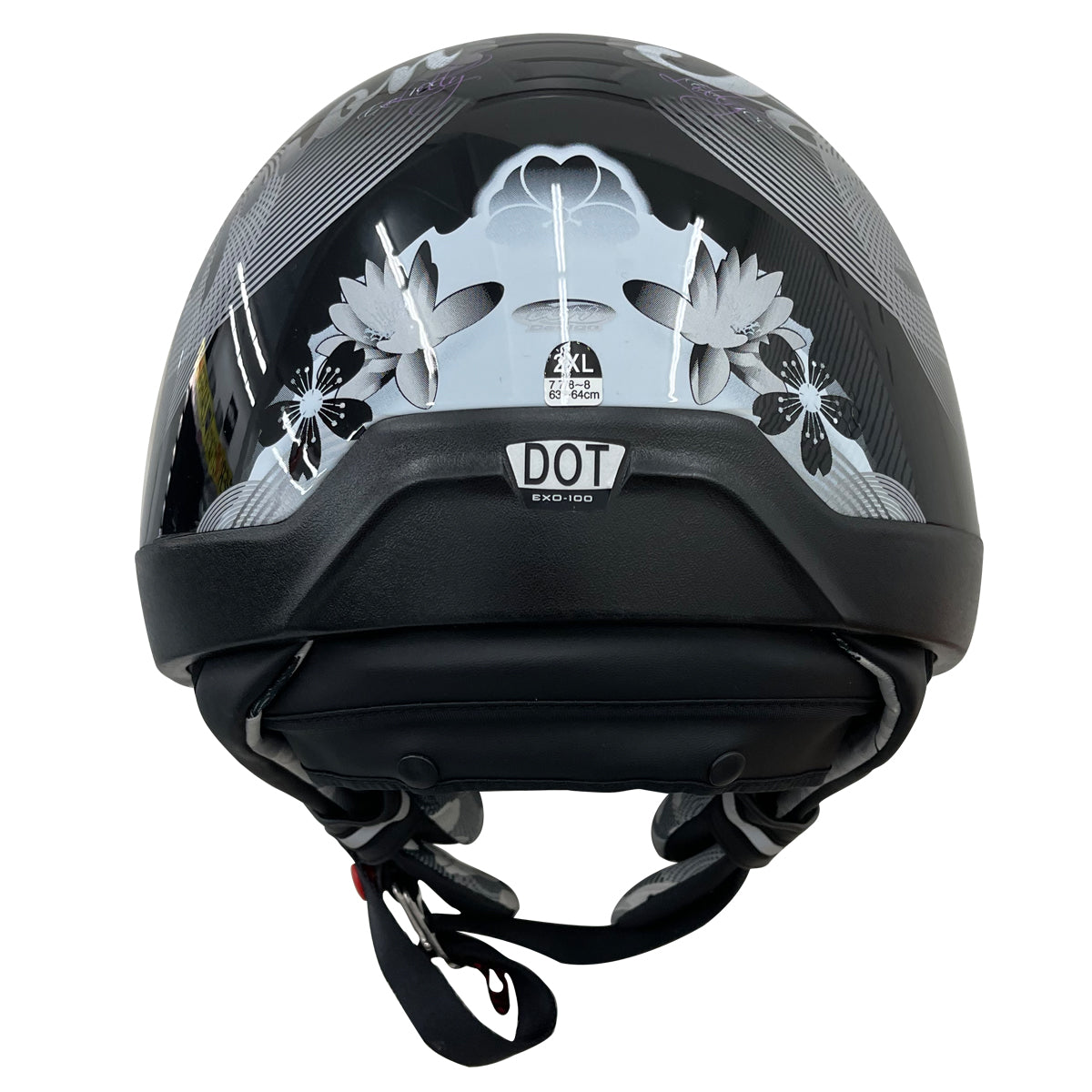 Outlaw Helmets T99 Silver Chrome German Style Motorcycle Half Helmet for Men & Women Dot Approved - Adult Unisex Skull Cap for Bike Scooter ATV UTV