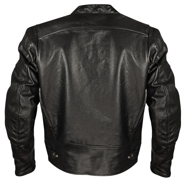 Xelement XSPR105 Men's 'The Racer' Black Armored Leather Racing Jacket
