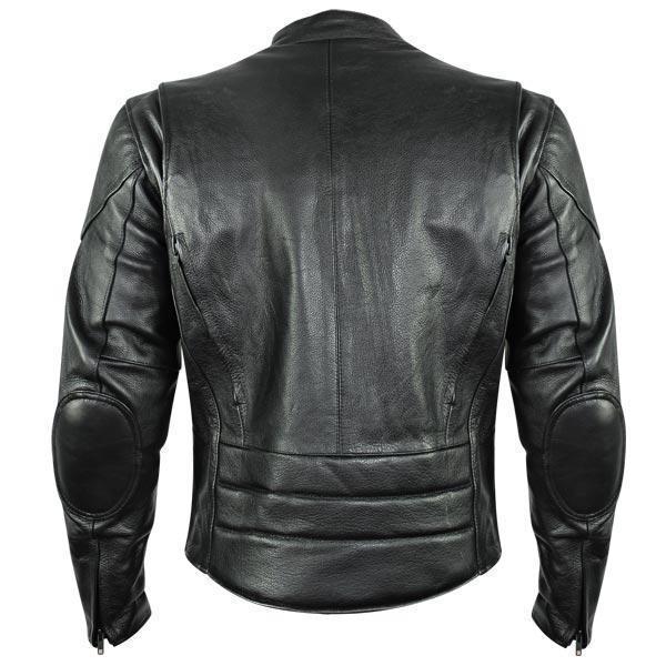 Xelement B7209 Men's 'Renegade' Black Leather Motorcycle Jacket with X-Armor Protection