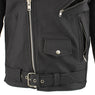 Xelement B7108 Men's 'Eazy' Flat Black Leather Jacket with Protective X-Armor