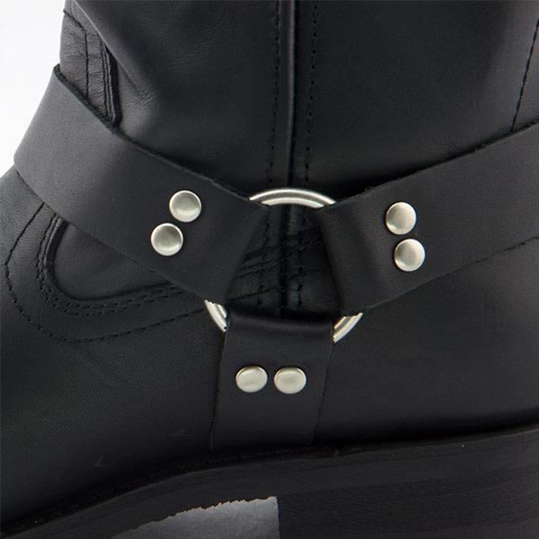 Xelement 1442 'Classic' Men's Black Harness Motorcycle Biker Boots
