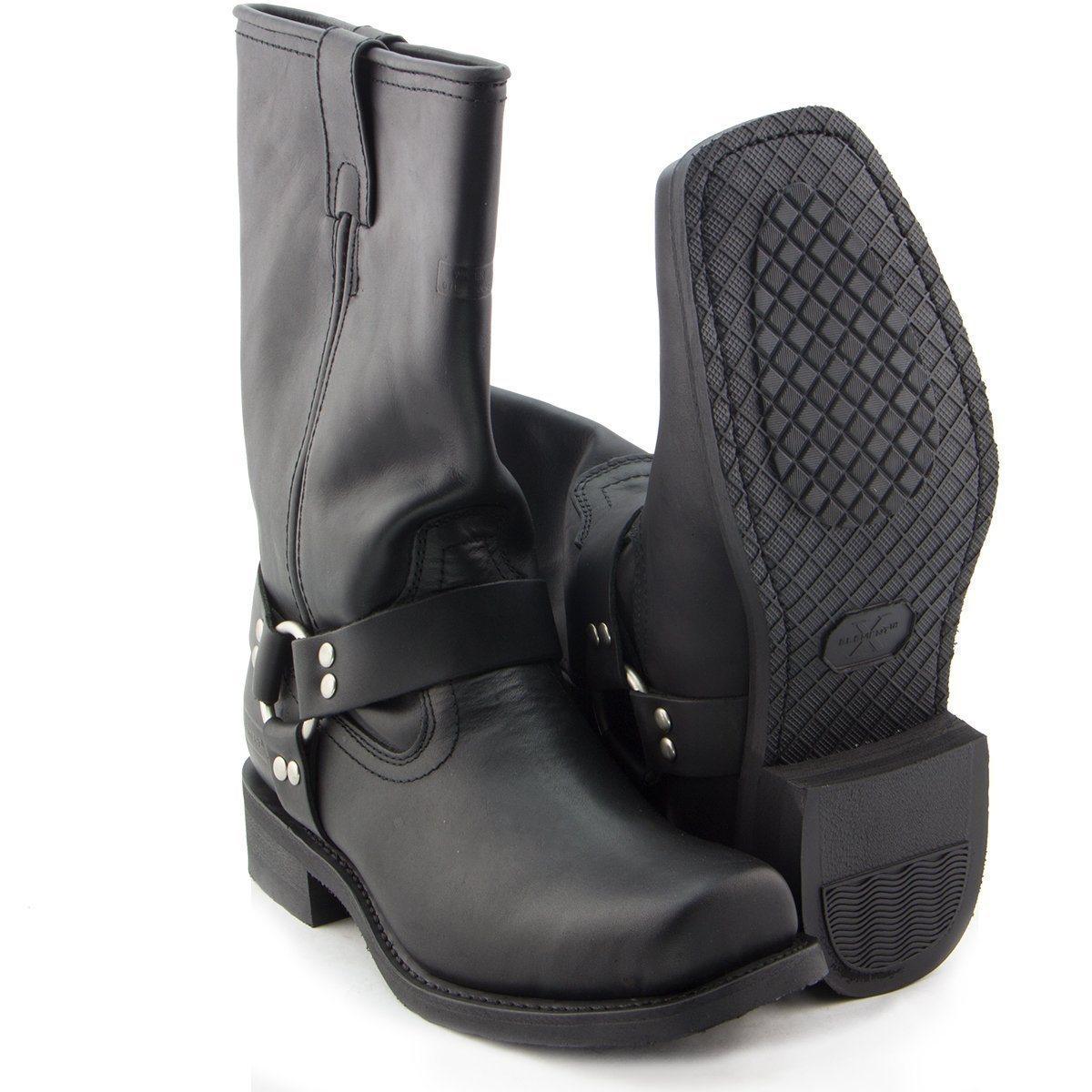 X Element Xelement 1442 'Classic' Men's Black Harness Motorcycle Biker Boots