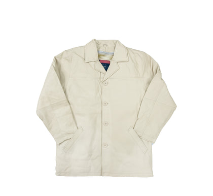 USA Leather 1710 Men's Bone White Leather Blazer Jacket