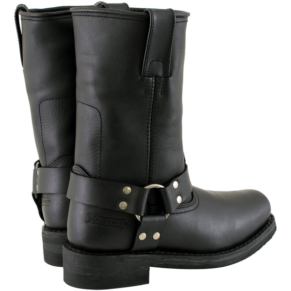 Xelement 2442 'Classic' Women's Black Full Grain Leather Harness Motorcycle Boots