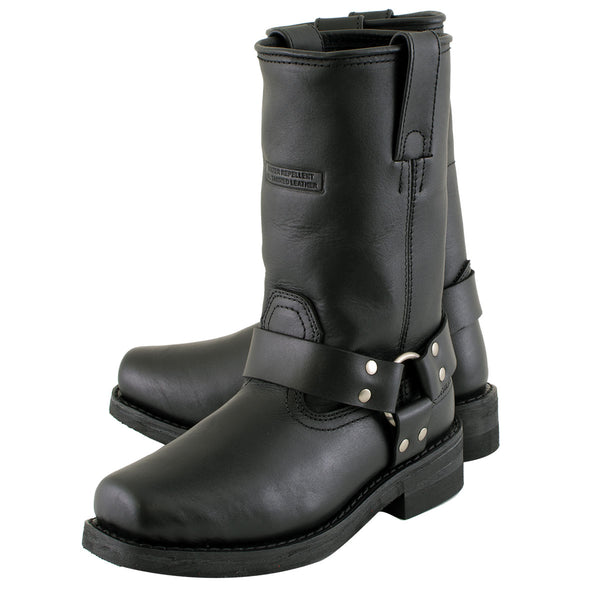 Xelement 2442 'Classic' Women's Black Full Grain Leather Harness Motorcycle Boots