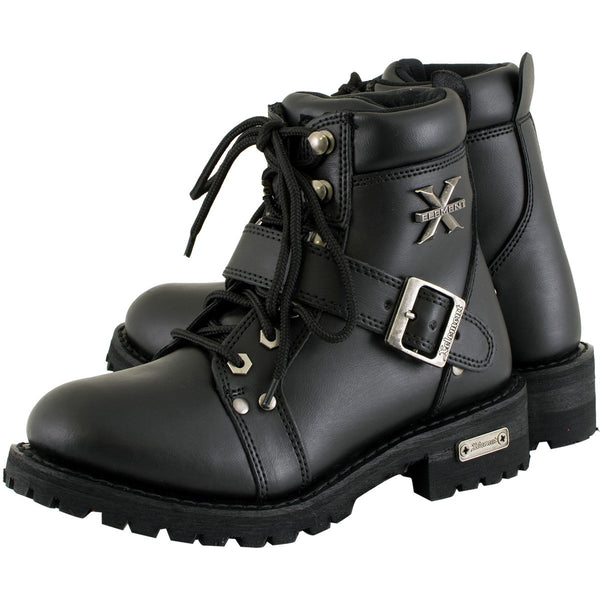 Leather biker boots