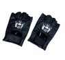 Xelement XG351 Black Skull & Flame Fingerless Leather Motorcycle Gloves