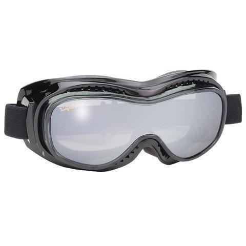 Airfoil Black Goggles With Anti Fog Smoke Silver Mirror Polycarbonate Lens With UV 400 Protection