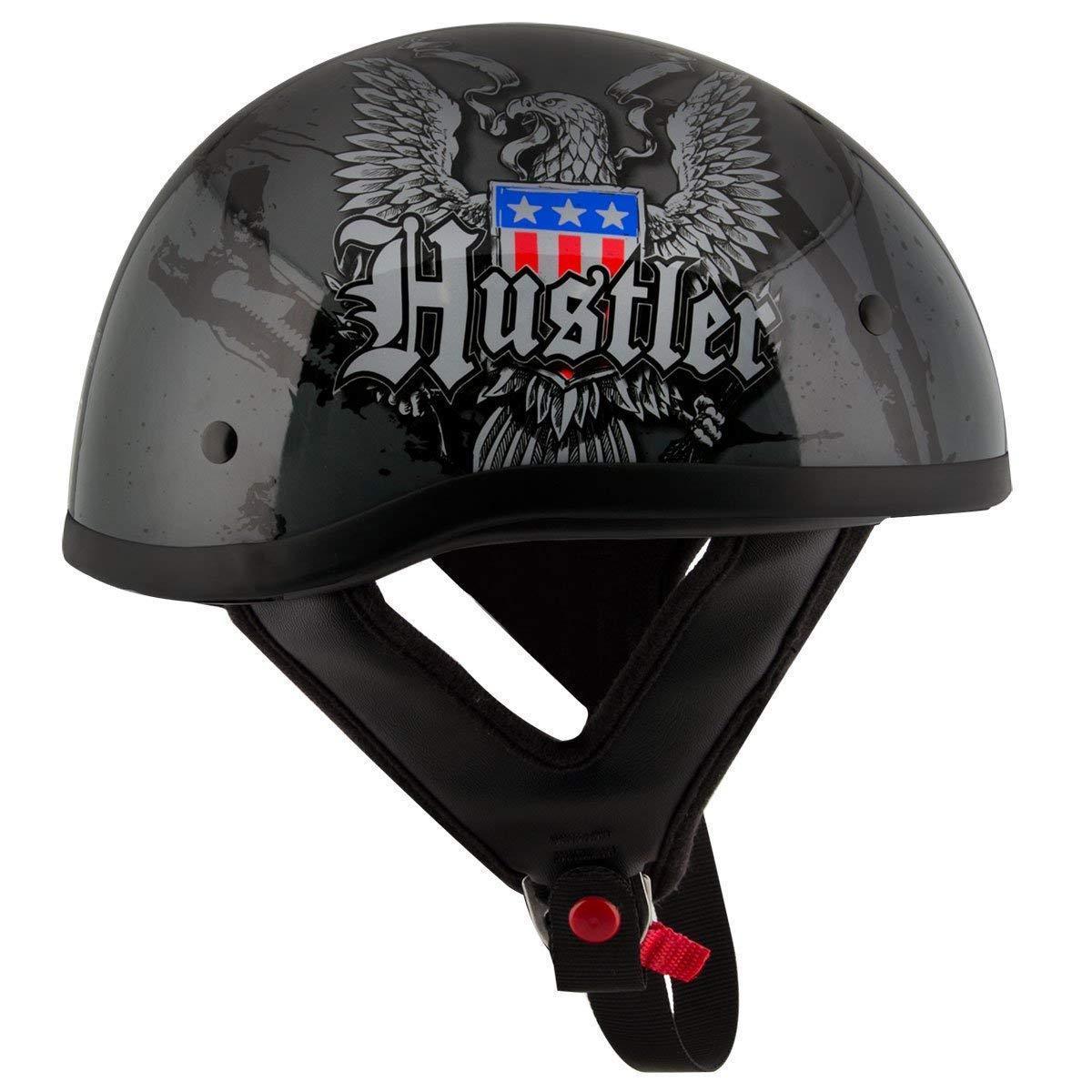 Outlaw Helmets T68 Matte Black Motorcycle Half Helmet for Men & Women DOT  Approved - Adult Unisex Skull Cap for Bike Scooter ATV UTV Chopper  Skateboard