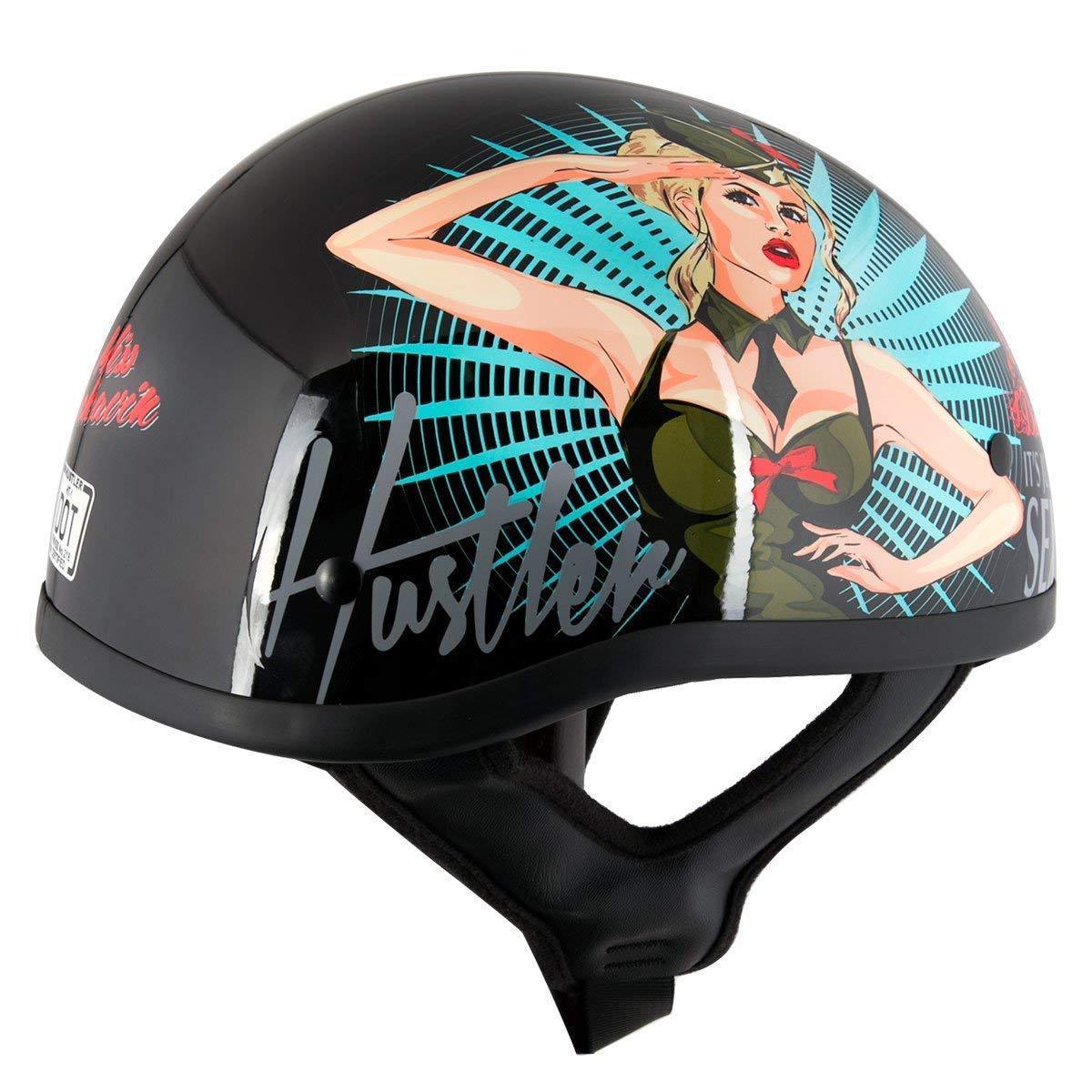 Outlaw Helmets HT1 Hustler Glossy Black Its Just Sex Motorcycle 