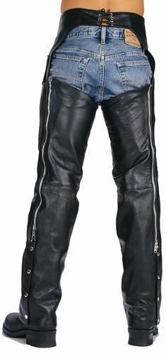 Xelement 7550 'Classic' Black Unisex Leather Motorcycle Chaps