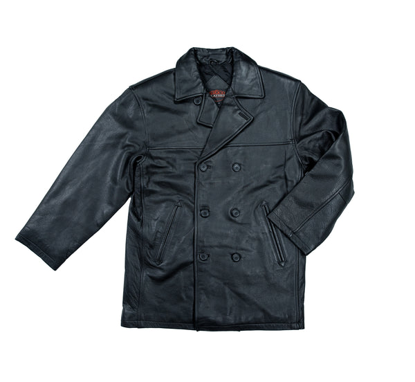 Lucky Leather 800 Black Mens Double Breasted Jacket