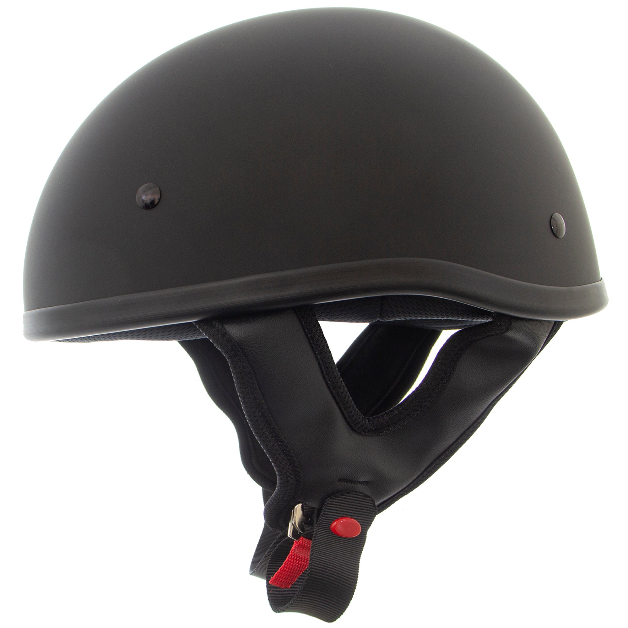 Hot Leathers HLD1045 Gloss Black 'Cross de Lis' Advanced Dot Approved Skull Half Helmet for Men and Women Biker - X-Small