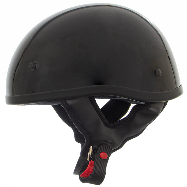 Outlaw Helmets T68 SP Glossy Black Motorcycle Half Helmet for Men & Women DOT Approved - Adult Unisex Skull Cap for Bike Scooter ATV UTV Chopper Skateboard