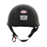 Outlaw Helmets T72 Glossy Black Motorcycle Half Helmet for Men & Women with Drop Down Sun Visor DOT Approved - Adult Unisex Skull Cap for Bike Scooter ATV UTV Chopper Skateboard
