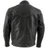 Xelement B4495 'Bandit' Men's Black Buffalo Leather Cruiser Motorcycle Jacket with X-Armor Protection