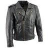 Xelement B7210 'Cool Rider' Men's Black Vented Leather Motorcycle Jacket