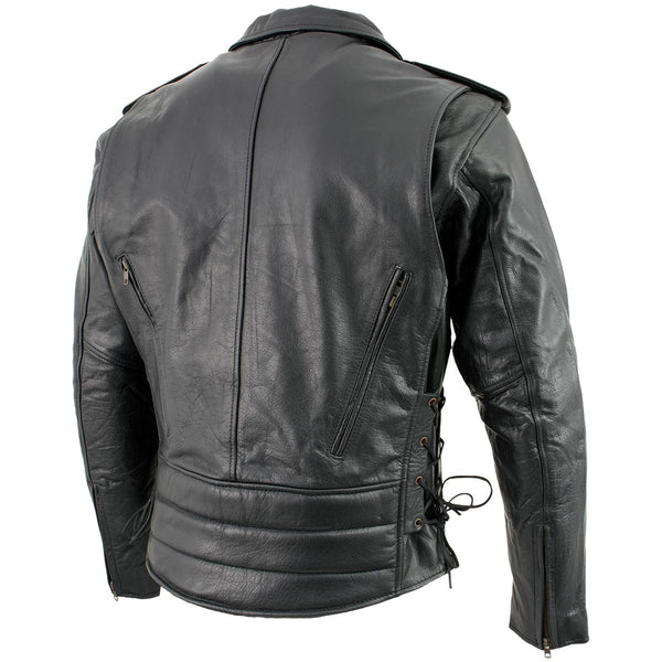Xelement B7210 'Cool Rider' Men's Black Vented Leather 
