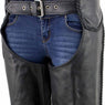 Xelement B7556 Womens Black 'Braided' Zippered Leather Chaps