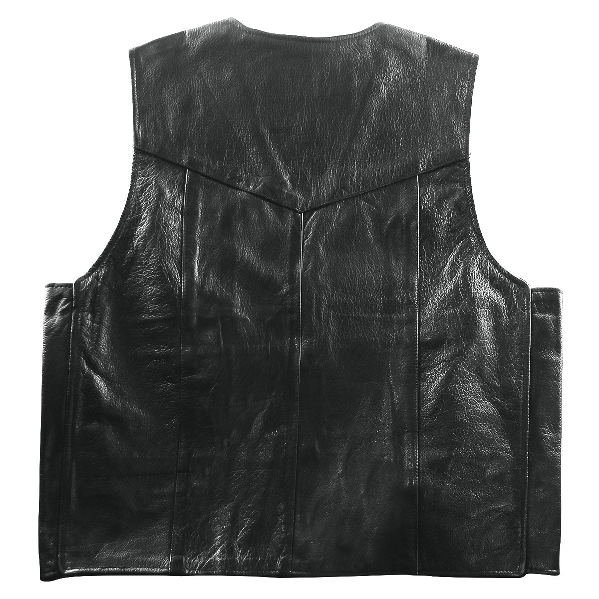 Xelement 1201 Black Motorcycle Leather Vest for Men - 100% Genuine ...