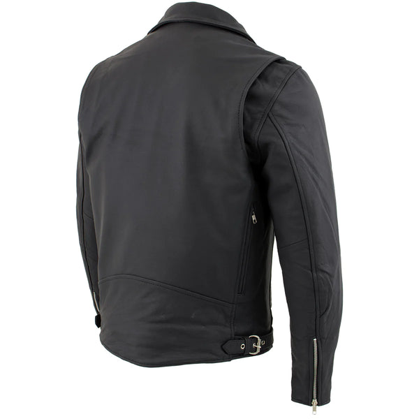 Xelement BXU10580 Men's 'Reaper' Matte Black Leather Moto Jacket