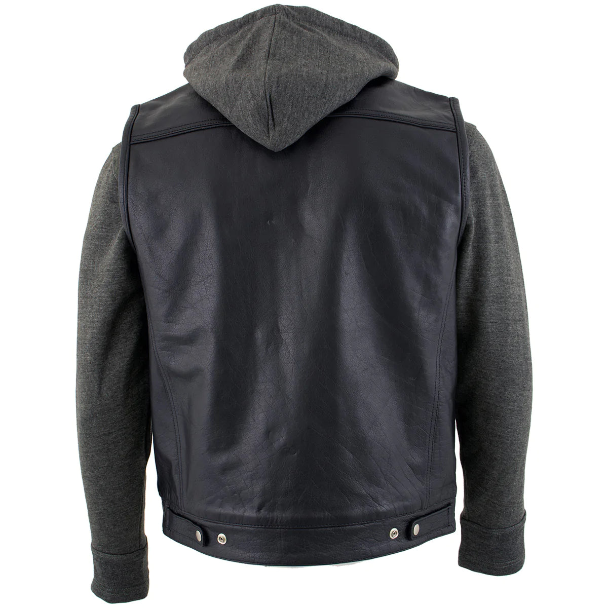 Xelement BXU1006 Men s Jax Black Leather Motorcycle Hoodie