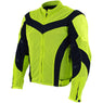 Xelement CF6019 Neon Green Textile Motorcycle Sport Jacket For Men with X Armor Protection - Premium Lightweight Breathable Night Safe High Visibility Biker Coat