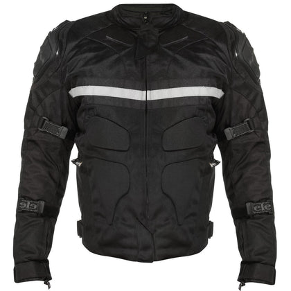 Xelement CF751 Black Tri-Tex Mesh Motorcycle Sport Jacket For Men with X Armor Protection - Premium Lightweight Breathable Textile Biker Coat