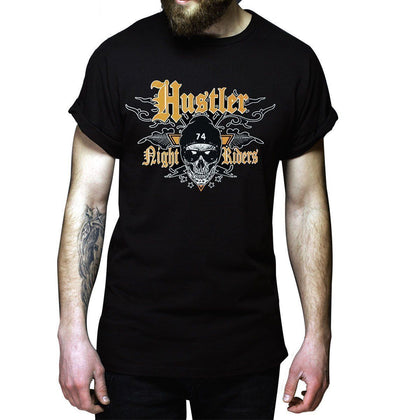 Men's Officially Licensed Hustler HST-520 'Hustler Night Riders' Black T-Shirt