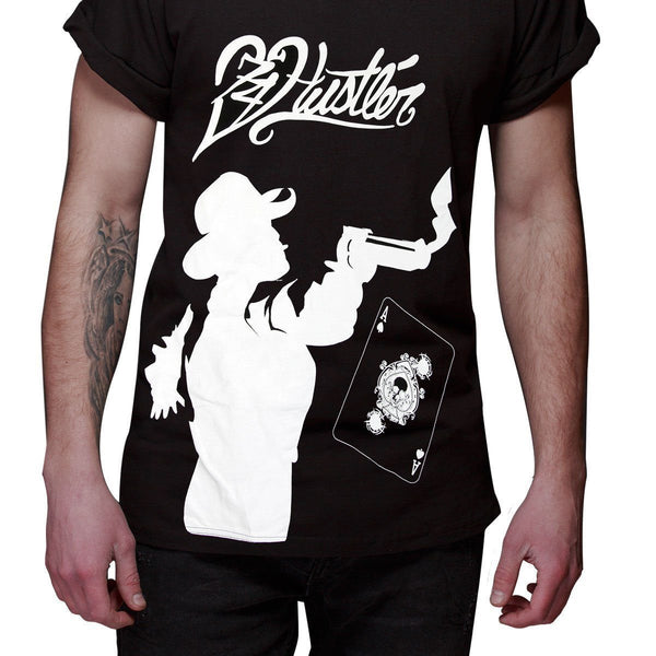 Men's Officially Licensed Hustler HST-640 'Hustler Gambler' Black T-Shirt