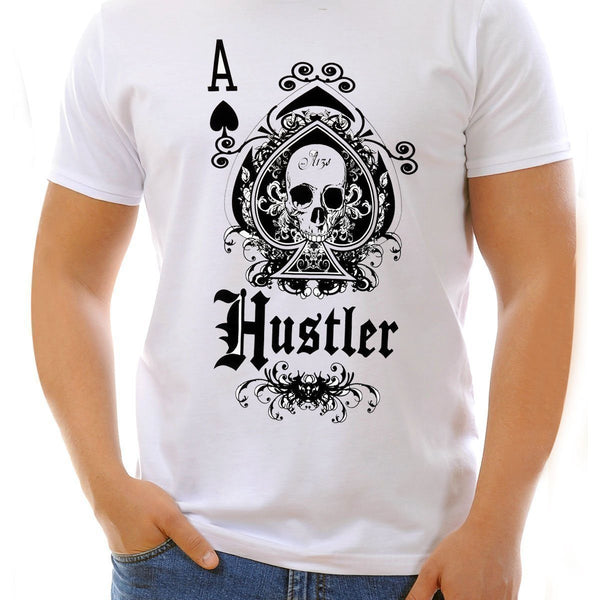 Men's Officially Licensed Hustler HST-660 'Hustler Ace of Spades' White T-Shirt