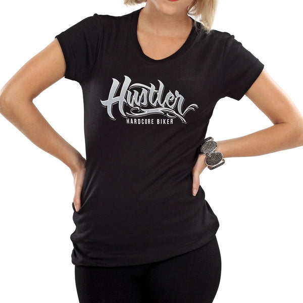 Ladies Officially Licensed Hustler HST-710 'Hustler Hardcore' Black Tee