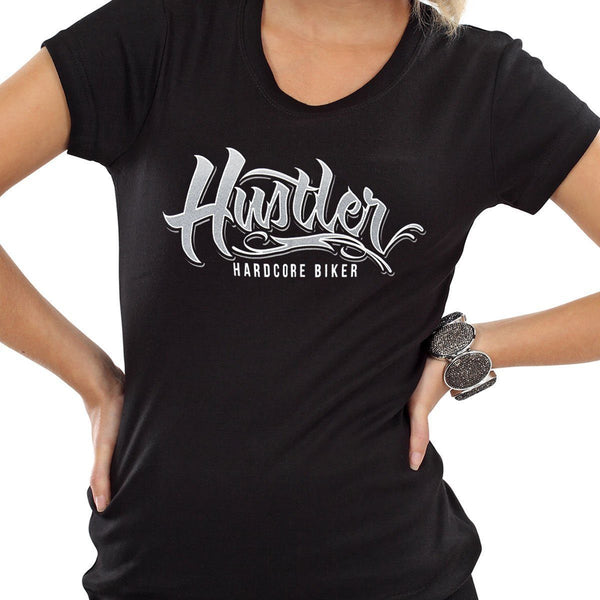 Ladies Officially Licensed Hustler HST-710 'Hustler Hardcore' Black Tee