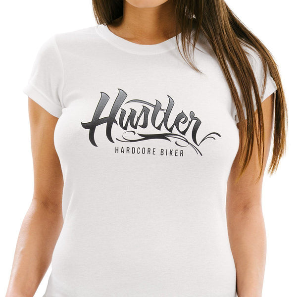 Ladies Officially Licensed Hustler HST-710 'Hustler Hardcore' White Tee