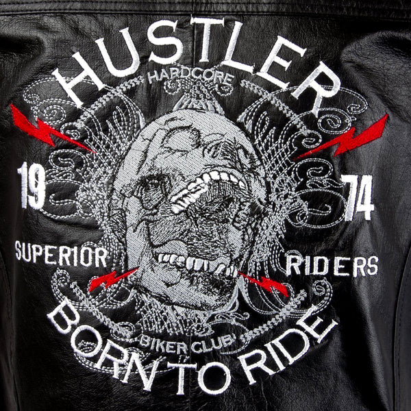 Xelement HSVT 200 Motorcycle Leather Vest For Men - Borm to Ride and Skull - Premium Genuine Biker Club Gilet