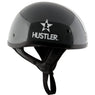 Outlaw Helmets HT1 Hustler Glossy Gray Freedom is Not Free Motorcycle Half Helmet for Men & Women DOT Approved - Adult Unisex Skull Cap for Bike ATV UTV Chopper Cruiser Skateboard