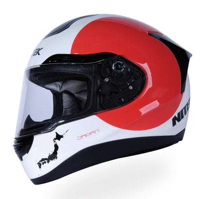 Nitek P1 Glossy White Japan Full Face Motorcycle Street Helmet