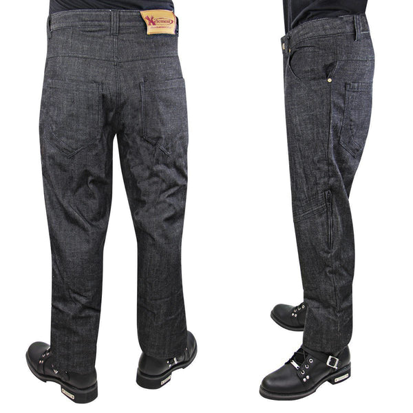 Xelement K2607 Men's Black Armored Denim Jeans