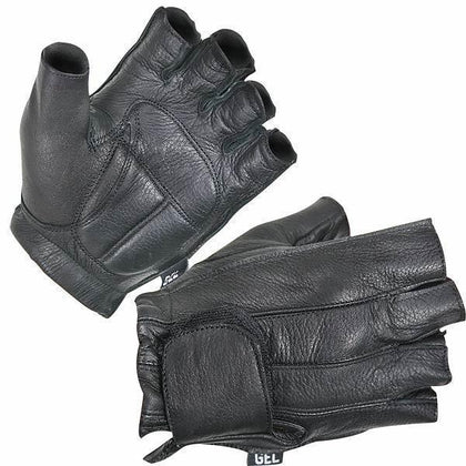 Xelement XG850 Black Fingerless Deerskin Leather Motorcycle Gloves