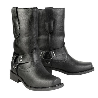 Xelement LU7028 Black Children's Harness Leather Boots